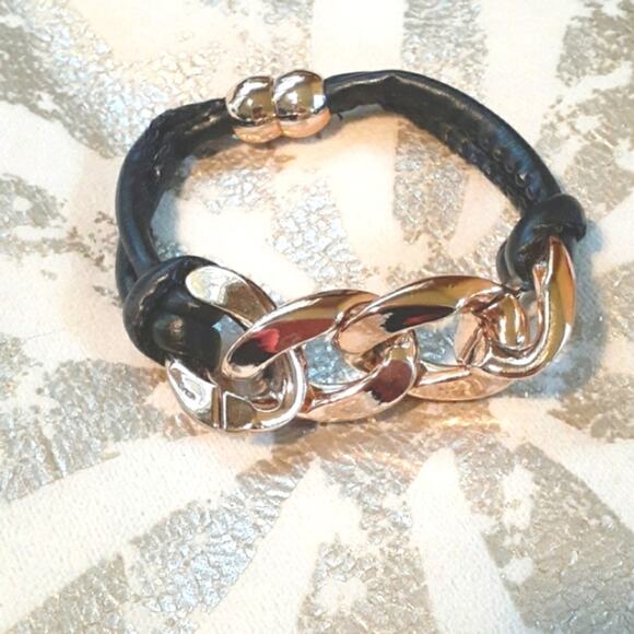 Thick Chain Look Bracelet BLACK Lightweight with Magnetic Close UNISEX BRACELET - Picture 1 of 4